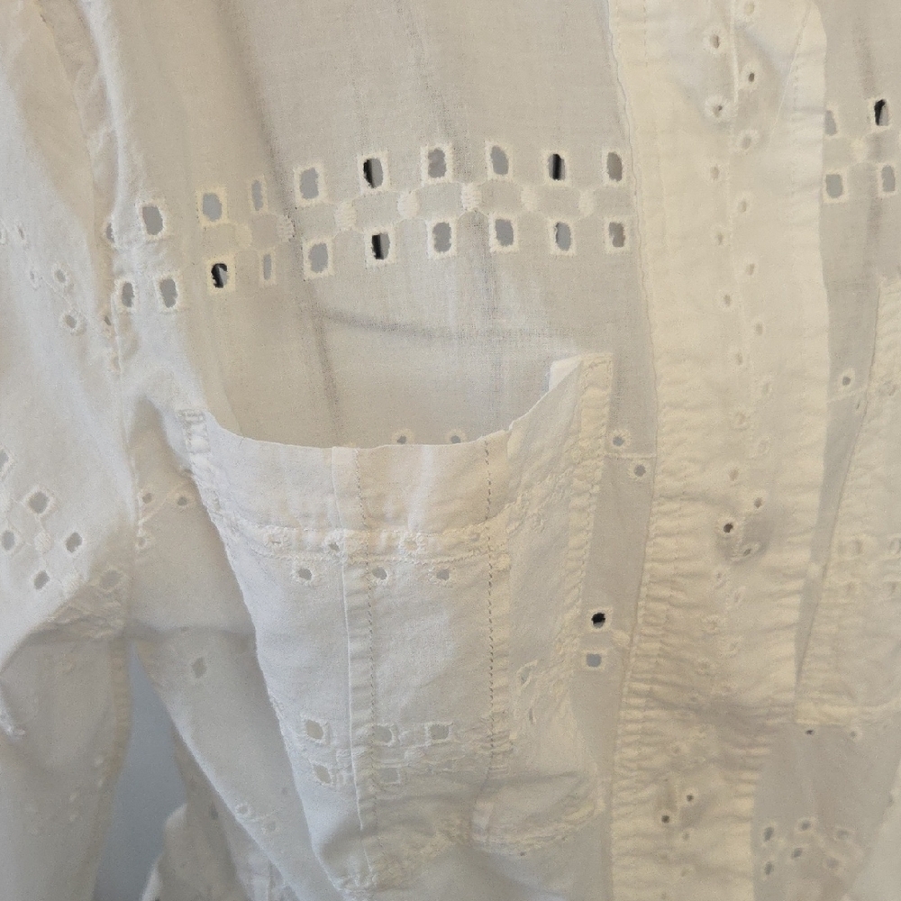 White Eyelet Women's Top - Picture 8 of 10